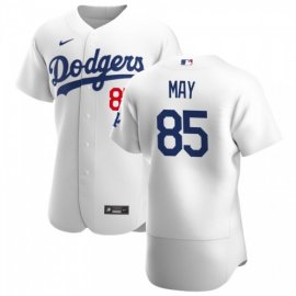 Los Angeles Dodgers #85 Dustin May Mens Nike White Home 2020 Authentic Player MLB Jersey