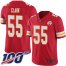 Nike Kansas City Chiefs #55 Frank Clark Red Team Color Mens Stitched NFL 100th Season Vapor Limited Jersey