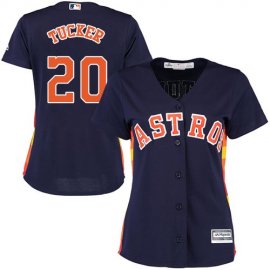 Houston Astros #20 Preston Tucker Navy Blue Alternate Womens Stitched MLB Jersey