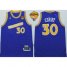 Warriors #30 Stephen Curry Blue Throwback The Finals Patch Stitched NBA Jersey