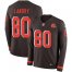 Nike Cleveland Browns #80 Jarvis Landry Brown Team Color Mens Stitched NFL Limited Therma Long Sleeve Jersey