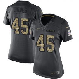 Nike Atlanta Falcons #45 Deion Jones Black Womens Stitched NFL Limited 2016 Salute to Service Jersey