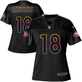 Nike San Francisco 49ers #18 Dante Pettis Black Womens NFL Fashion Game Jersey