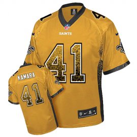 Nike New Orleans Saints #41 Alvin Kamara Gold Mens Stitched NFL Elite Drift Fashion Jersey