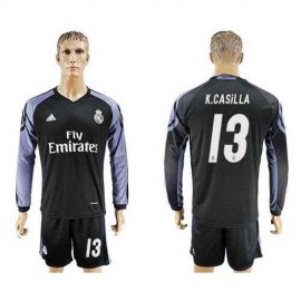 Real Madrid #13 K.Casilla Sec Away Long Sleeves Soccer Club Jersey