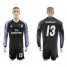 Real Madrid #13 K.Casilla Sec Away Long Sleeves Soccer Club Jersey
