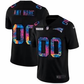 New England Patriots Custom Mens Nike Multi-Color Black 2020 NFL Crucial Catch Vapor Untouchable Limited Jersey
