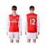 Arsenal #12 Giroud Red Home Long Sleeves Soccer Club Jersey