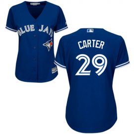 Toronto Blue Jays #29 Joe Carter Blue Alternate Womens Stitched MLB Jersey