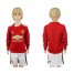 Manchester United Blank Home Long Sleeves Kid Soccer Club Jersey