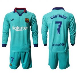 Barcelona #7 Coutinho Third Long Sleeves Soccer Club Jersey