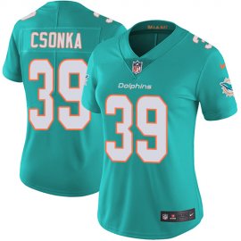 Nike Miami Dolphins #39 Larry Csonka Aqua Green Team Color Womens Stitched NFL Vapor Untouchable Limited Jersey