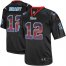 Nike New England Patriots #12 Tom Brady Lights Out Black Mens Stitched NFL Elite Strobe Jersey