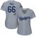 Los Angeles Dodgers #66 Yasiel Puig Grey Alternate Road 2018 World Series Womens Stitched MLB Jersey