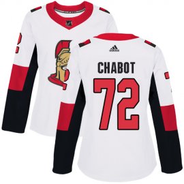 Adidas Ottawa Senators #72 Thomas Chabot White Road Authentic Womens Stitched NHL Jersey