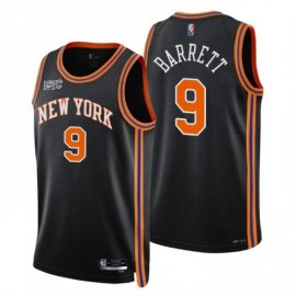 New York New York Knicks #9 R.J. Barrett Mens Nike Black 2021/22 Swingman NBA Jersey – City Edition Mens