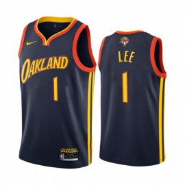 Nike Golden State Warriors #1 Damion Lee Navy Swingman Womens 2022 NBA Finals City Edition Jersey Womens