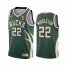 Nike Milwaukee Bucks #22 Khris Middleton Youth 2021 NBA Finals Champions Swingman Earned Edition Jersey Green Youth