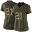 Nike Washington Football Team #21 Sean Taylor Green Womens Stitched NFL Limited 2015 Salute to Service Jersey