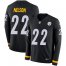 Nike Pittsburgh Steelers #22 Steven Nelson Black Team Color Mens Stitched NFL Limited Therma Long Sleeve Jersey
