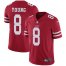 Nike San Francisco 49ers #8 Steve Young Red Team Color Mens Stitched NFL Vapor Untouchable Limited Jersey