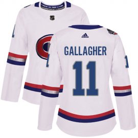 Adidas Montreal Canadiens #11 Brendan Gallagher White Authentic 2017 100 Classic Womens Stitched NHL Jersey