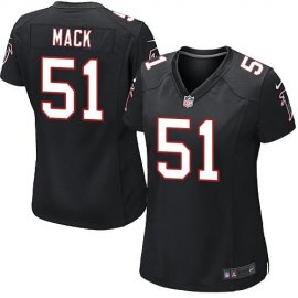 Nike Atlanta Falcons #51 Alex Mack Black Alternate Womens Stitched NFL Elite Jersey