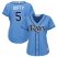 Tampa Bay Rays #5 Matt Duffy Light Blue Alternate Womens Stitched MLB Jersey