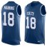 Nike Indianapolis Colts #18 Peyton Manning Royal Blue Team Color Mens Stitched NFL Limited Tank Top Jersey