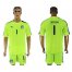 Italy #1 Buffon Shiny Green Goalkeeper Soccer Country Jersey
