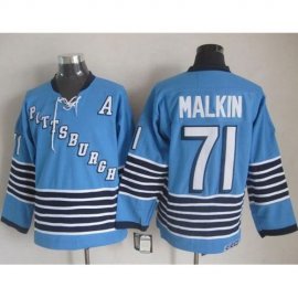 Pittsburgh Penguins #71 Evgeni Malkin Light Blue CCM Throwback Stitched NHL Jersey