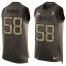 Nike Kansas City Chiefs #58 Derrick Thomas Green Mens Stitched NFL Limited Salute To Service Tank Top Jersey