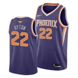 Nike Phoenix Suns #22 Deandre Ayton Mens 2021 NBA Finals Bound Swingman Icon Edition Jersey Purple Mens