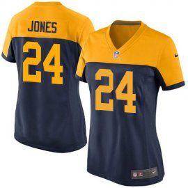 Nike Green Bay Packers #24 Josh Jones Navy Blue Alternate Womens Stitched NFL New Elite Jersey