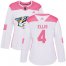 Adidas Nashville Predators #4 Ryan Ellis White/Pink Authentic Fashion Womens Stitched NHL Jersey