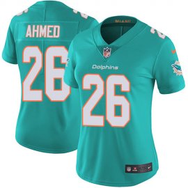 Nike Miami Dolphins #26 Salvon Ahmed Aqua Green Team Color Womens Stitched NFL Vapor Untouchable Limited Jersey