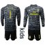 Real Madrid #1 Navas Black Goalkeeper Long Sleeves Kid Soccer Club Jersey