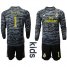 Real Madrid #1 Navas Black Goalkeeper Long Sleeves Kid Soccer Club Jersey