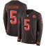 Nike Cleveland Browns #5 Case Keenum Brown Team Color Youth Stitched NFL Limited Therma Long Sleeve Jersey