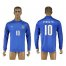 Italy #10 Verratti Blue Home Long Sleeves Soccer Country Jersey