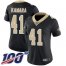 Nike New Orleans Saints #41 Alvin Kamara Black Team Color Womens Stitched NFL 100th Season Vapor Limited Jersey