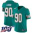 Nike Miami Dolphins #90 Shaq Lawson Aqua Green Alternate Mens Stitched NFL 100th Season Vapor Untouchable Limited Jersey