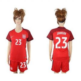 Womens USA #23 Johnson Away Soccer Country Jersey