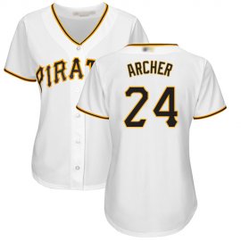 Pittsburgh Pirates #24 Chris Archer White Home Womens Stitched MLB Jersey