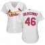 St.Louis Cardinals #46 Paul Goldschmidt White Home Womens Stitched MLB Jersey