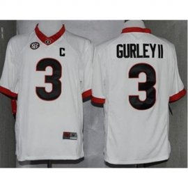 Georgia Bulldogs 3 Todd Gurley II White Limited SEC Patch Stitched NCAA Jersey