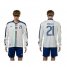 Italy #21 Pirlo White Away Long Sleeves Soccer Country Jersey