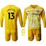 Chelsea #13 Caballero Yellow Goalkeeper Long Sleeves Kid Soccer Club Jersey