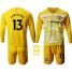 Chelsea #13 Caballero Yellow Goalkeeper Long Sleeves Kid Soccer Club Jersey