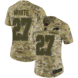 Nike Buffalo Bills #27 TreDavious White Camo Womens Stitched NFL Limited 2018 Salute to Service Jersey